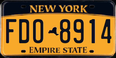 NY license plate FDO8914