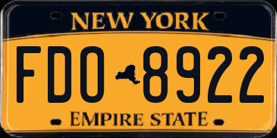 NY license plate FDO8922