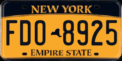 NY license plate FDO8925