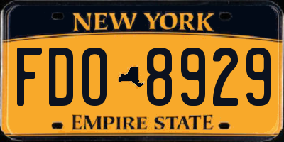NY license plate FDO8929