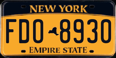 NY license plate FDO8930