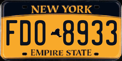 NY license plate FDO8933