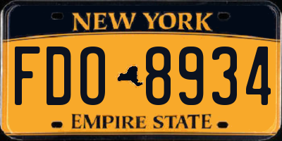 NY license plate FDO8934