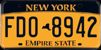 NY license plate FDO8942