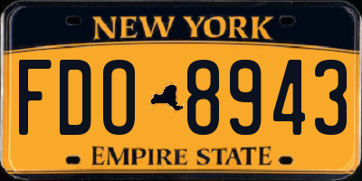NY license plate FDO8943