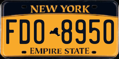 NY license plate FDO8950