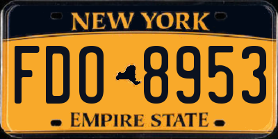 NY license plate FDO8953