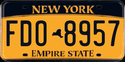 NY license plate FDO8957
