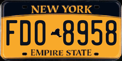 NY license plate FDO8958