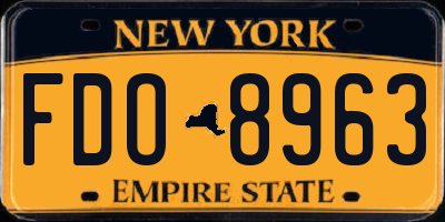 NY license plate FDO8963