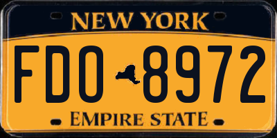 NY license plate FDO8972