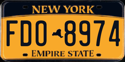 NY license plate FDO8974