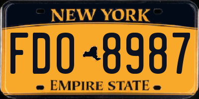 NY license plate FDO8987