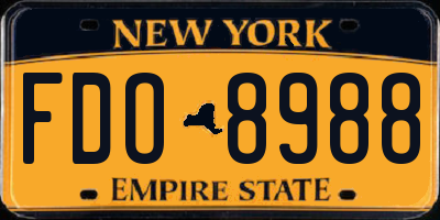 NY license plate FDO8988