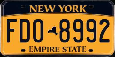 NY license plate FDO8992