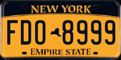 NY license plate FDO8999