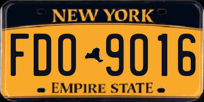 NY license plate FDO9016