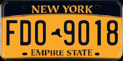 NY license plate FDO9018