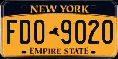 NY license plate FDO9020