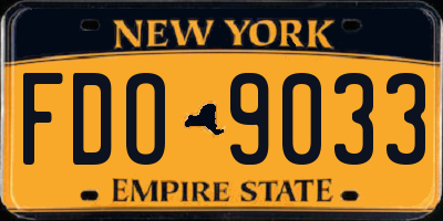 NY license plate FDO9033
