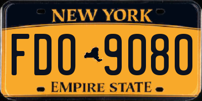 NY license plate FDO9080