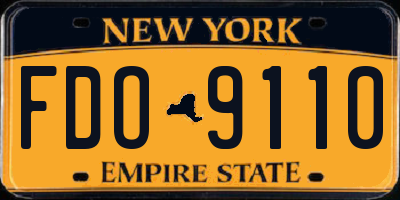 NY license plate FDO9110