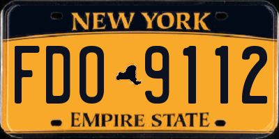 NY license plate FDO9112