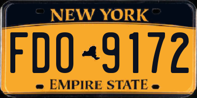 NY license plate FDO9172