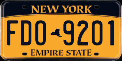 NY license plate FDO9201