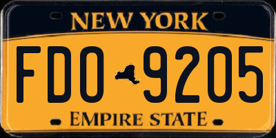 NY license plate FDO9205