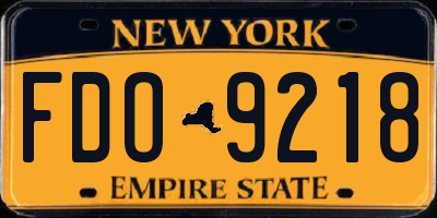 NY license plate FDO9218