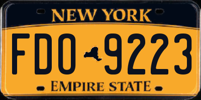 NY license plate FDO9223