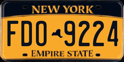 NY license plate FDO9224