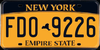 NY license plate FDO9226