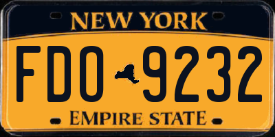 NY license plate FDO9232