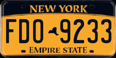 NY license plate FDO9233