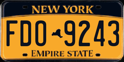 NY license plate FDO9243