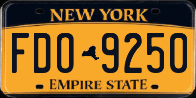 NY license plate FDO9250