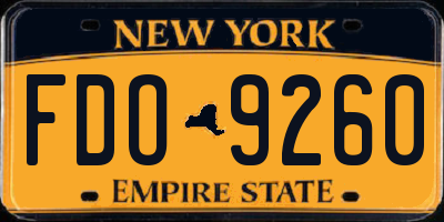 NY license plate FDO9260