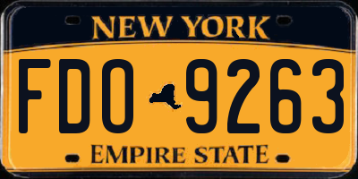 NY license plate FDO9263