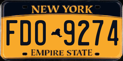 NY license plate FDO9274
