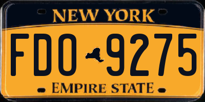 NY license plate FDO9275
