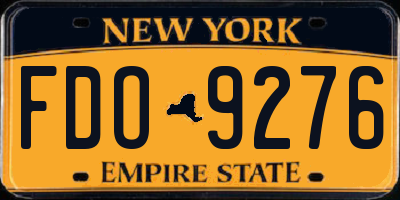 NY license plate FDO9276