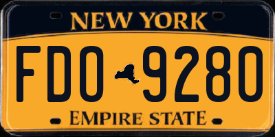 NY license plate FDO9280