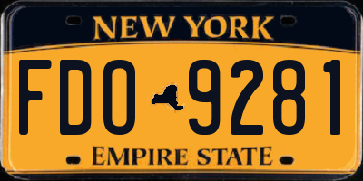 NY license plate FDO9281