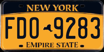 NY license plate FDO9283