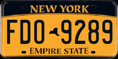 NY license plate FDO9289