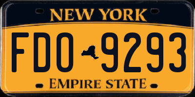 NY license plate FDO9293