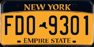 NY license plate FDO9301