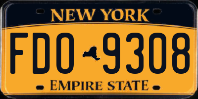 NY license plate FDO9308